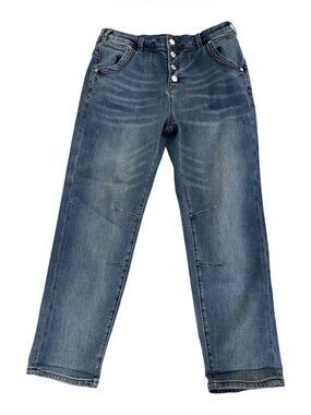 Flamingals Button Fly High-Rise Boyfriend Jeans XL